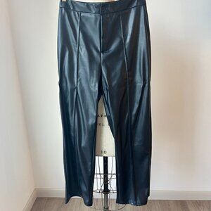 Faux Leather Pants | Trousers - Sleek Straight Leg - Size S/M
